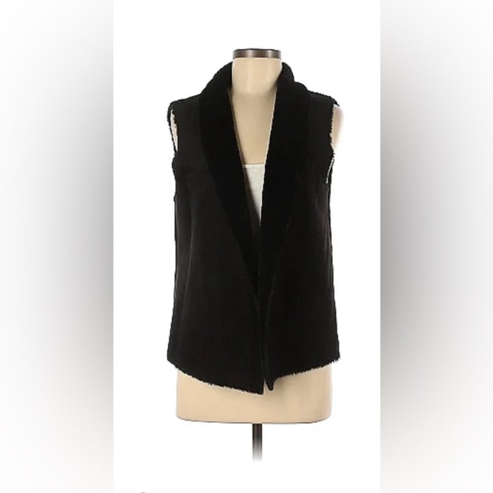 YVETTE REVERSIBLE LUX FAUX FUR OPEN VEST